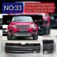 Grey + Black Show Grill Compatible With Land Rover Range Rover Evoque (L538) (2016-2019) Tag No.33