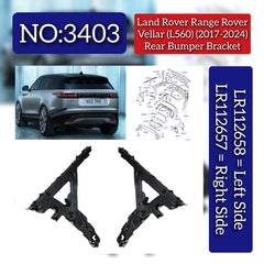 Rear Bumper Bracket Right LR112657 & Left LR112658 Compatible With Land Rover Range Rover Velar - L560 (2017-2024) Tag No.3403