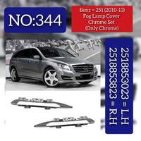 Fog Lamp Cover (Chrome Set) Compatible With MERCEDES-BENZ R-CLASS W251 (2010-2013) Fog Lamp Cover Left 2518853823 & Right 2518853023 Tag No.344