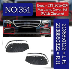 Fog Lamp Cover Left 2138851122 & Right 2138850822 & A2138851122 Fog Lamp Chrome Left 2138850174& Right 2138850274 Compatible With MERCEDES-BENZ E-Class W213 2016-2020