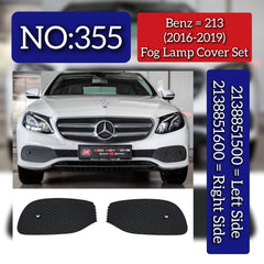 Fog Lamp Cover Left 2138851500 & Right 2138851600 A2138851500 Compatible With Mercedes Benz (W213) E-Class (2016-2019) Tag No.355