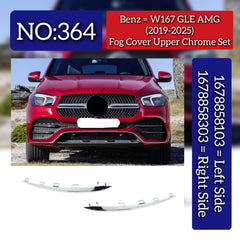 Fog Lamp Cover Upper Chrome Set Left 1678858103 & Right 1678858303 Compatible With Mercedes Benz W167 GLE (2019-24) Tag No.364