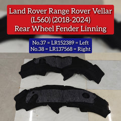 Rear Wheel Fender Linning Left LR152389 Compatible With Land Rover Range Rover Velar - L560 (2018-2024) Tag No.37