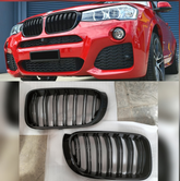 Piano Black (2014-16) Kidney Grill Set Compatible With BMW X3 F25 Tag 38