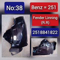 Rear Right Fender Liner A2518841822 Compatible With MERCEDES-BENZ R-CLASS W251 Tag-FEM-38