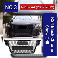 Show Grill Compatible With Audi A4 B8(2009-12) RS4 Black Chrome Tag 3
