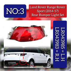 Rear Bumper Reflector Compatible With LAND RANGE ROVER SPORT 2014-17 Rear Bumper Reflector Left LR043985 & Right LR043983 Tag-RB-03