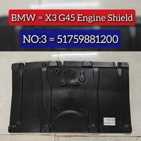Engine Shield 51759881200 Compatible With BMW X3 G45 Tag No.03