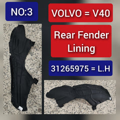 Rear Left Fender Liner 31265975 Compatible With VOLVO V40 Tag-FEV-03