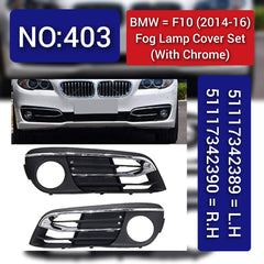 Fog Lamp Cover With Chrome Compatible With BMW 5 Series F10 2014-2016 Fog Lamp Cover With Chrome Left 51117342389 & Right 51117342390 Tag-FC-403