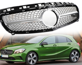 Diamond Silver Show Grill Compatible With Mercedes Benz A-Class W176 (2012-16) Tag 21