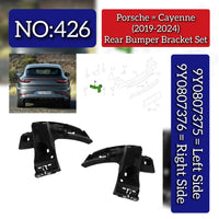 Rear Bumper Bracket Set Right 9Y0807376 & Left 9Y0807375 Compatible With Porsche Cayenne (2018-2020) Tag No.426
