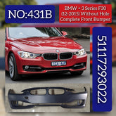 Front Bumper Without Hole 51117293022 Compatible With BMW 3 Series F30 (2012-2015) Tag No.431B