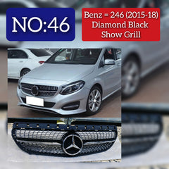 Diamond Black Chrome Show Grill Compatible With Mercedes Benz B-Class W246 (2015-2019) Tag 46