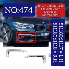 Fog Lamp Chrome Right 51118061118 & Left 51118061117 Compatible With BMW 7-Series G11 2011-14 Tag No.474