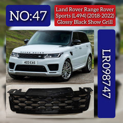Glossy Black Show Grill LR098747 Compatible With Range Rover Sport - L494 (2018-2022) Tag No.47