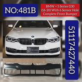 Front Bumper With 6 Senson Hole 51117427440 Compatible With BMW 5 Series (G30) (2016-2020) Tag No.481B