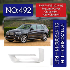 Front Side Fender Trim Chrome Left 51117308043 & Right 51117308044 Compatible With BMW X5 (F15, F85) (2014-2016) Tag No.492