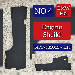 Under-Body Shield Left 51757185035 Compatible with BMW 7 Series F01 F02 Tag No.4
