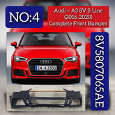 Complete Front Bumper 8V5807065AE 8V5807065AF Compatible With AUDI A3 Limousine (8VS, 8VM) | A3 / S3 (2016-2020) Tag No.4