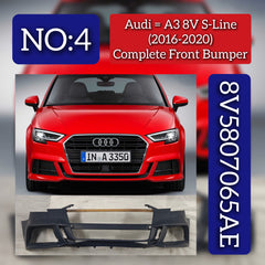 Complete Front Bumper 8V5807065AE 8V5807065AF Compatible With AUDI A3 Limousine (8VS, 8VM) | A3 / S3 (2016-2020) Tag No.4