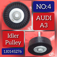 Belt Idler Pulley 1J0145276 6Q0260849E 6Q0260849C Compatible with SKODA FABIA II (542) & RAPID (NA2) & VW JETTA IV (162, 163, AV3, AV2) & POLO V (6R1, 6C1) Tag no : 4