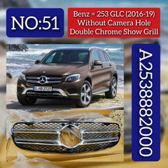 Show Grill Without Camera Hole 2538882000 Compatible With Mercedes-Benz GLC-CLASS W253 (2016-2019) Tag No.51