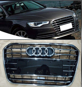 Show Grill Compatible With Audi A6 C7(2012-15) Original Shiny Chrome Tag 51