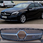 Diamond Silver Show Grill Compatible With Mercedes Benz A-Class W176 (2016-2019) Tag 25