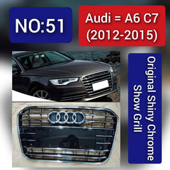Show Grill  Compatible With  Audi A6 C7(2012-15) Original Shiny Chrome Tag 51