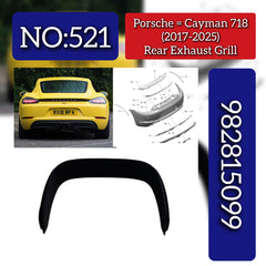 Rear Exhaust Grill 982815099 Compatible With Porsche Cayman 718 (2017-2025) Tag No.521