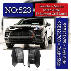 Front Bumper Grill Duct Set Left 95B121699 & Right 95B121700 Compatible With Porsche Macan (2018-2021) Tag No.523