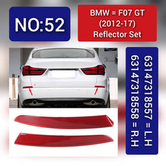 Rear Bumper Reflector Compatible With BMW 5 Series GT 07 Rear Bumper Reflector Left 63147318557 & Right 63147318558 Tag-RB-52