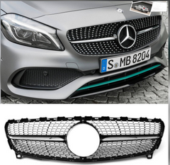 Diamond Black Show Grill Compatible With Mercedes Benz A-Class W176 ( 2016-2019) Tag 26