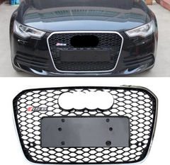 RS6 Black And Chrome Honeycomb Show Grill Compatible With Audi Audi = A6 (2012-15) Tag No.53