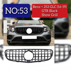 GTR Black Chrome Show Grill Compatible With Mercedes Benz GLC X253 (2016-2019) Tag 53