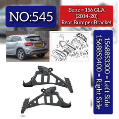 Rear Bumper Bracket Left 1568853300 & Right 1568853400 Compatible With Mercedes Benz (W156) GLA-Class (2014-2020) Tag No.545