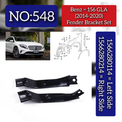 Fender Bracket Left 1566280114 & Right 1566280214 Compatible With Mercedes Benz (W156) GLA_Class (2014-2020) Tag No.548
