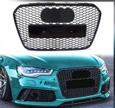 Show Grill Compatible With Audi A6 C7(2012-15) RS6 Black Chrome Tag 54