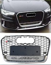 Show Grill Compatible With Audi A6 C7(2012-15) RS6 Quattro Silver Chrome Tag 55