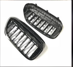 Kidney Grill Set Diamond Black (2018-2020) Compatible With BMW 5 Series G30 Tag 55