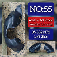 Front Left Fender Liner 8V5821171 8V5821171C 8V5821171D 8V5821171G Compatible With AUDI A3 Convertible (8V7, 8VE) | A3 / S3 (2014-2016)
