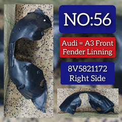 Front Right Fender Liner 8V5821172 8V5821172C 8V5821172D 8V5821172G Compatible With AUDI A3 Convertible (8V7, 8VE) | A3 / S3 (2014-2016)