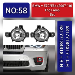 Fog Lamp Fog Light Compatible With BMW X5 E70 X1 E84 2007-2010 Fog Lamp Fog Light Left 63177184317 & Right 63177184318 Tag-FO-58