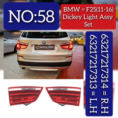Dicky Light Compatible With BMW X3 F25 2011-2016 Dicky Light Left 63217217313 & Right 63217217314 Tag-DLB-58