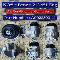AC Compressor A0022303111 0008307300 0022303111 0022307311 A0008307300 A0022307311 Compatible with MERCEDES-BENZ C-CLASS (W203) & C-CLASS (W204) & CLS (C218) & CLS (C219) & E-CLASS (W211) & E-CLASS (W212) & S-CLASS (W220) (651)
