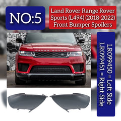 Front Bumper Spoiler Right LR099451 & Left LR099450 Compatible With Land Rover Range Rover Sport - L494 (2018-2022) Tag No.5