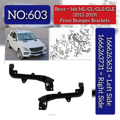 Front Bumper Brackets Left 1666263631 & Right 1666263731 Compatible With ML/GL/GLS/GLE Class W166 (2012-2019) Tag No.603