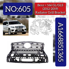 Radiator Grille Bracket 1668851365 Compatible With Mercedes-Benz GL/GLS Class W166 (2012-19) Tag No.605