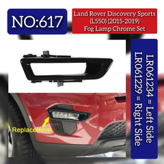 Black Fog Lamp Chrome Right LR061229 & Left LR061234 Compatible With Land Rover Discovery Sport - L550 (2015-2019) Tag No.617